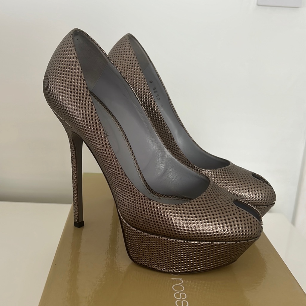 Sergio Rossi Platform Gold Pump